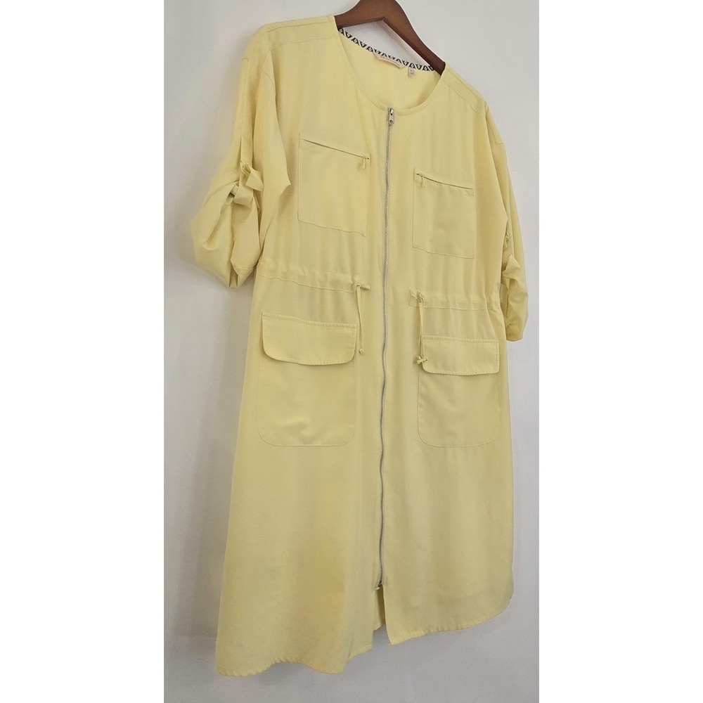 Flirty Yellow Full Zip‎ Shift Dress Coastal Grandmother Soft Surroundings